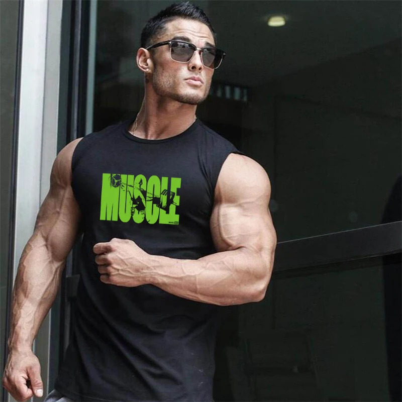 2023 New Mens Bodybuilding canotta in cotone palestre Fitness camicia senza maniche abbigliamento maschile canotta moda canotta muscolare canottiera