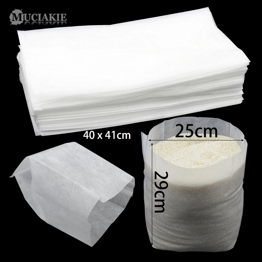 MUCIAKIE 50PCS 40x41CM Non-Woven Fabric Seeding Growing Bags Nutrition Pot Grow Bags Degradable Breathable Planting Bags