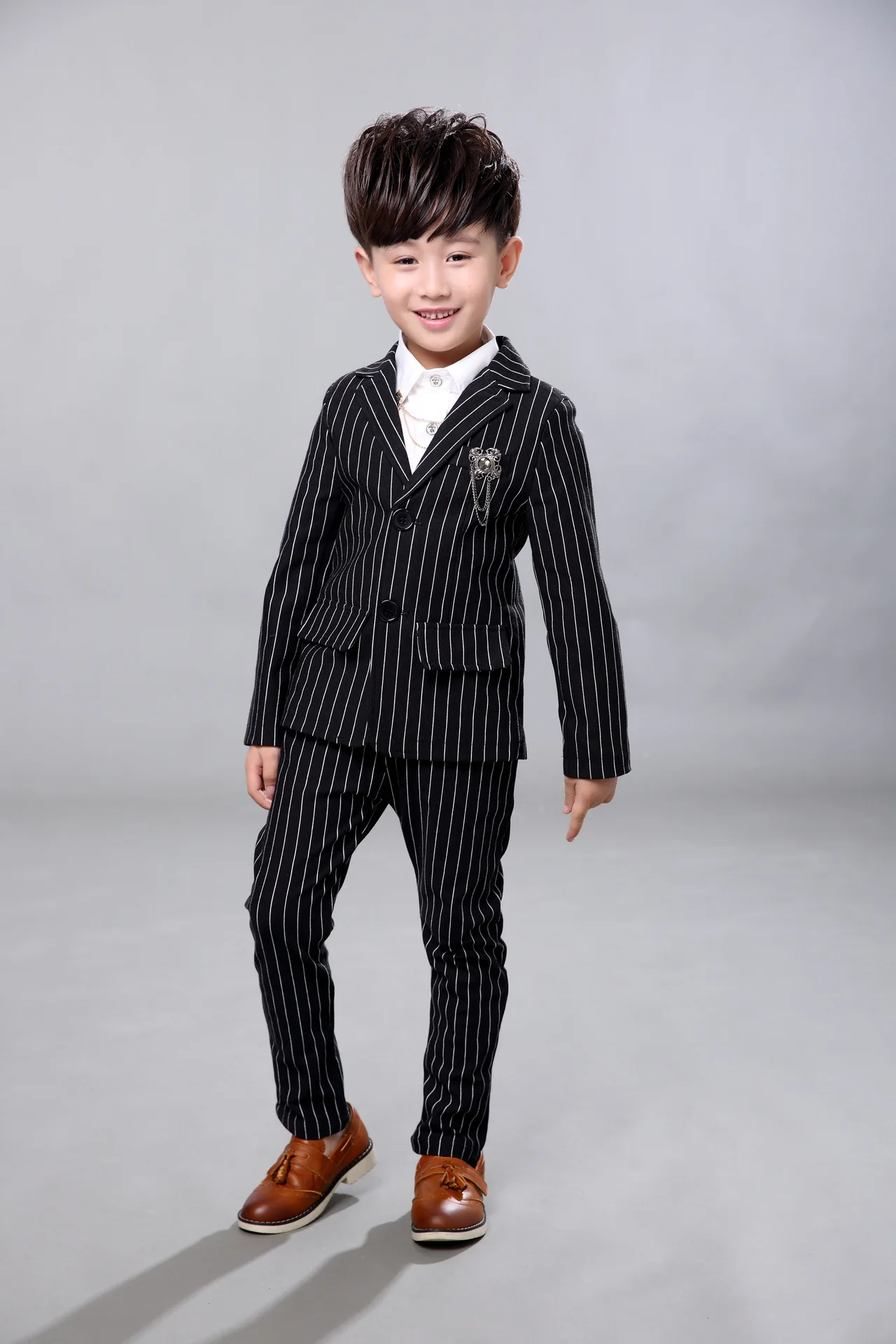 Boys Wedding Birthday Dress Kids Brand White Suit Gentleman Boys Blazer Jacket Shirt Pant Formal Suit Children Clothing Set