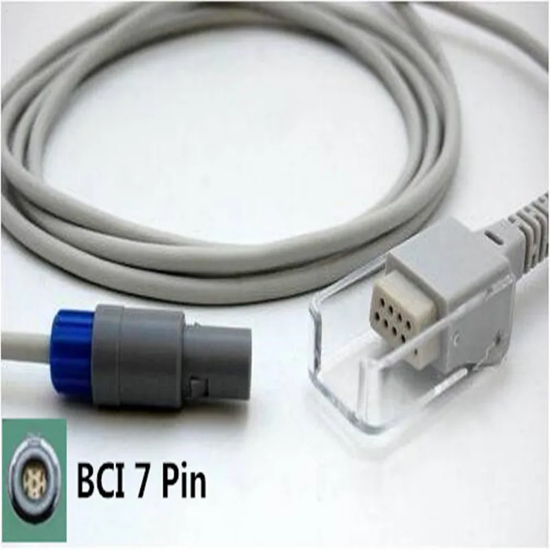 Free Shipping Compatibe for BCI 6100,9100,Advisor,Autocorr,MiniTorr 7 Pin  to DB9 Pin Spo2 Extension Cable  Spo2 Adapter Cable