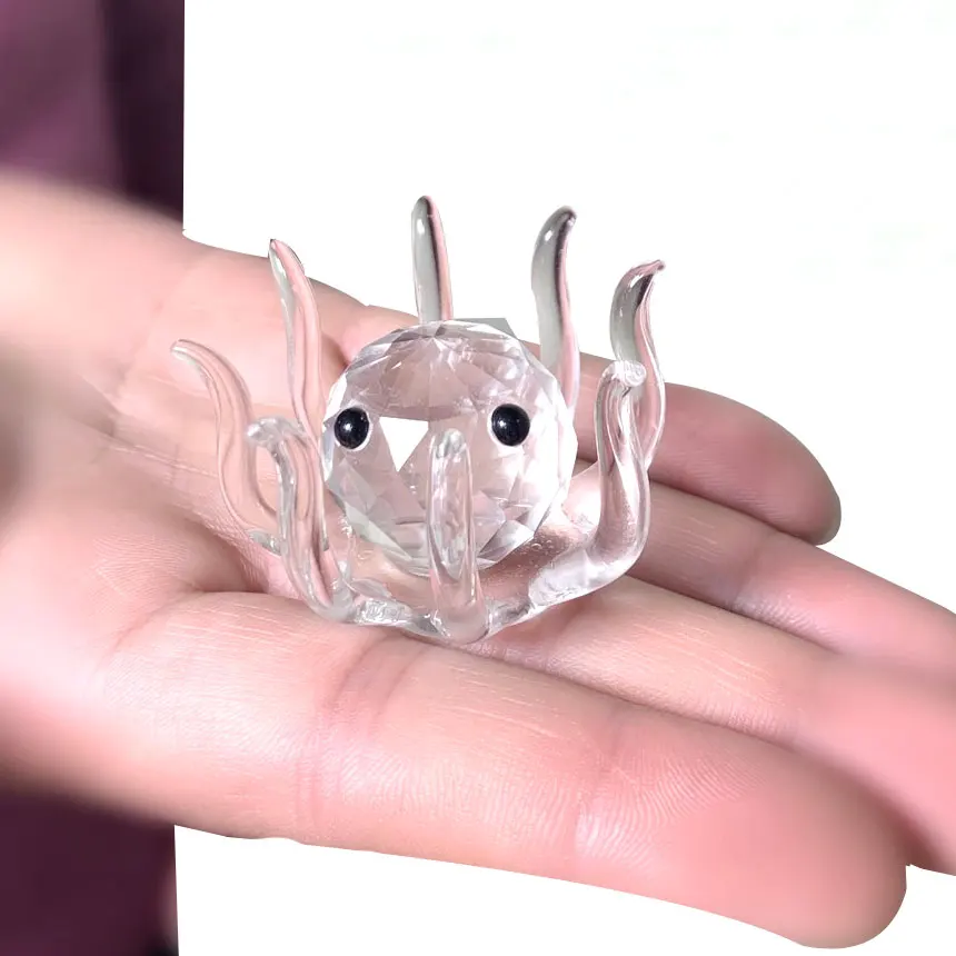 Cute Crystal Octopus Figurines Glass Craft Lovely Crystal Animal Ornament Home Table Decor Great Kids Gifts Home Wedding Decor