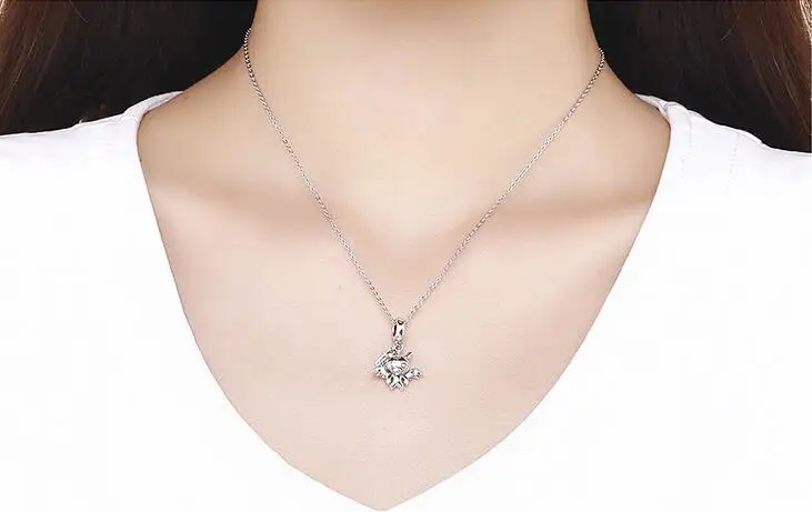 The Christmas DEALS 100% 925 Sterling Silver Cute Demon Pendant Fit Necklaces Bracelet for Women Fine Jewelry Gifts