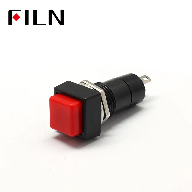 Square Momentary ON OFF Push Button Switch Red Blue Green Yellow White Black SPST Car Dash 12V 12MM PBS-11A PBS-11B