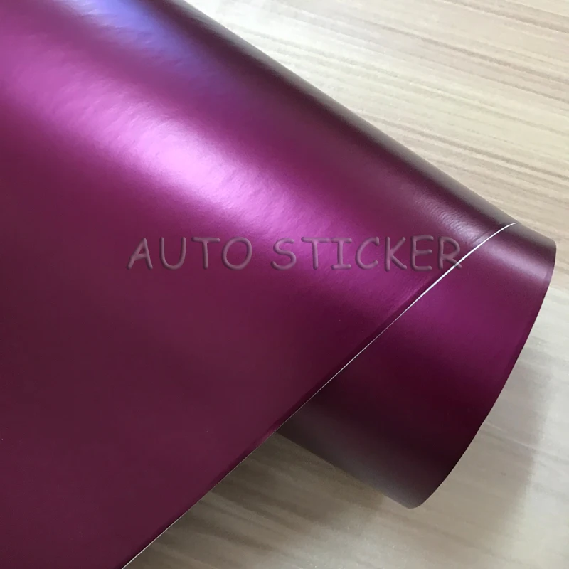 

5/10/15/20*1.52M Premium Dark Purple Matte Metallic Chrome Car Vinyl Film Satin Matte Vinyl Air Free Bubble For Vehicle Wraps