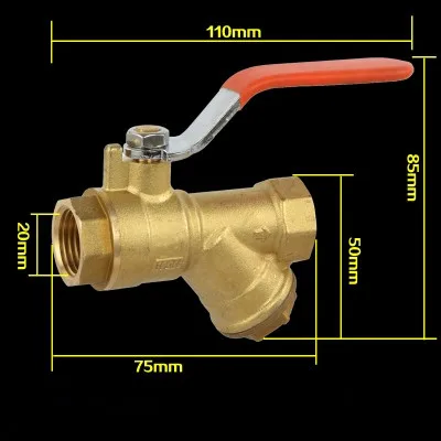 

1 шт. латунный шаровой кран фильтра Y-типа 1/2 дюйма DN15 BSP с внутренней резьбой