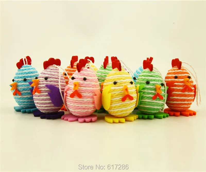 24 pcs/lot Lovely Foam Chicken Toy Handmade Easter Gift DIY Toy for Kids Colorful Chicken