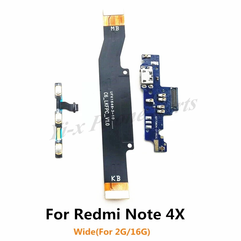 

Power Volume & USB Charging Board Flex Cable & Motherboard MainBoard Flex Cable For Xiaomi Redmi Note 4X ( Wide 2G Model )