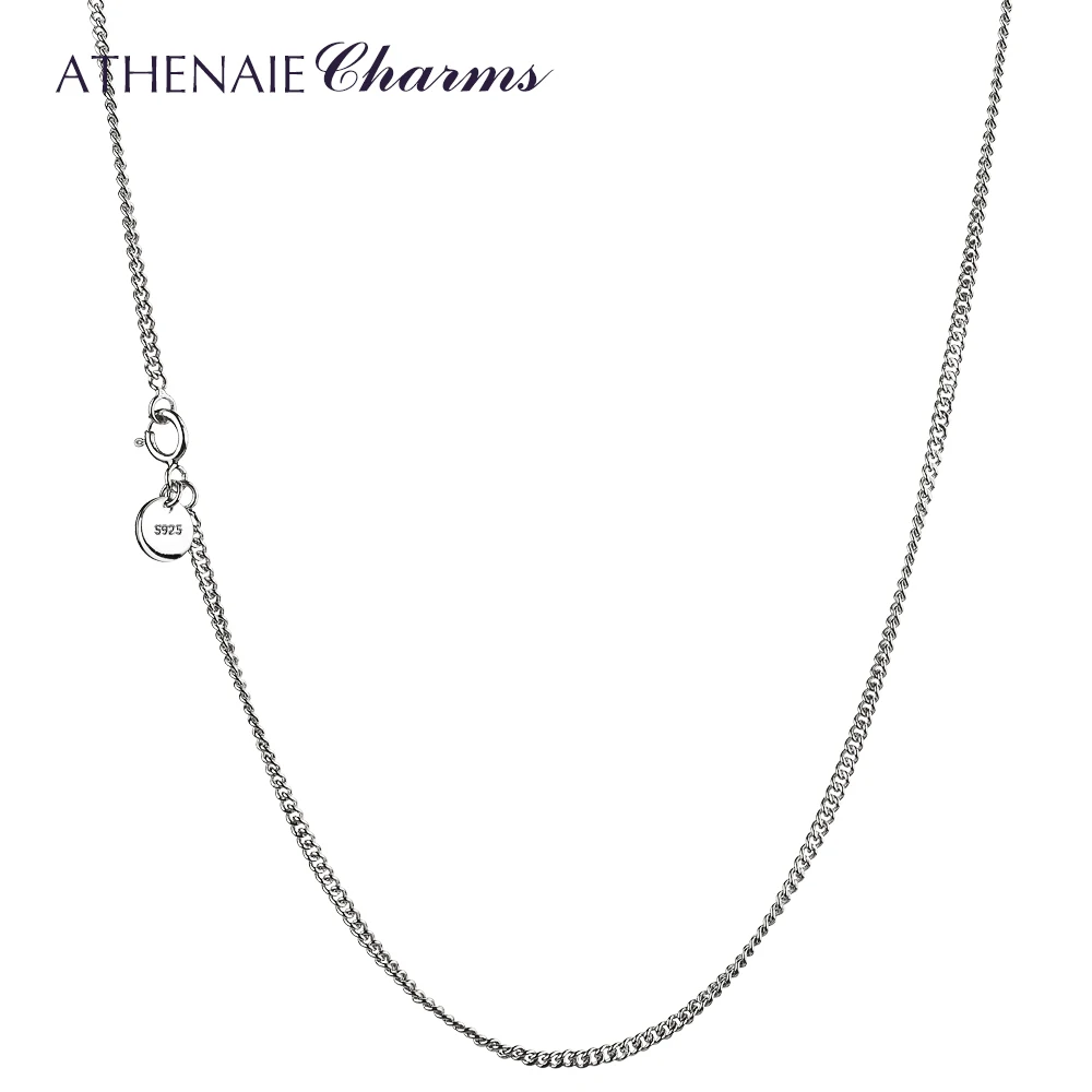 

ATHENAIE 925 Sterling Silver Durable Chain Necklace Fit Pendant Charm For Women Men Luxury S925 Jewelry Gift