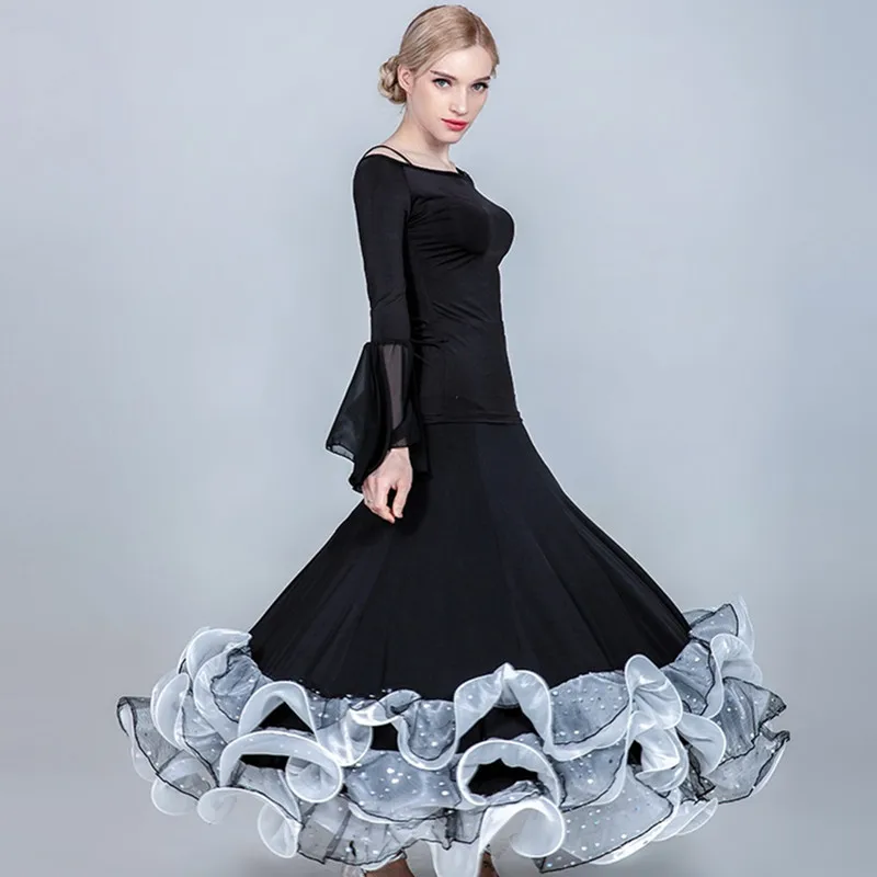 women dance skirts dance clothes long standard skirt for dancing flamenco skirt dance top ballroom dance wear waltz costumes