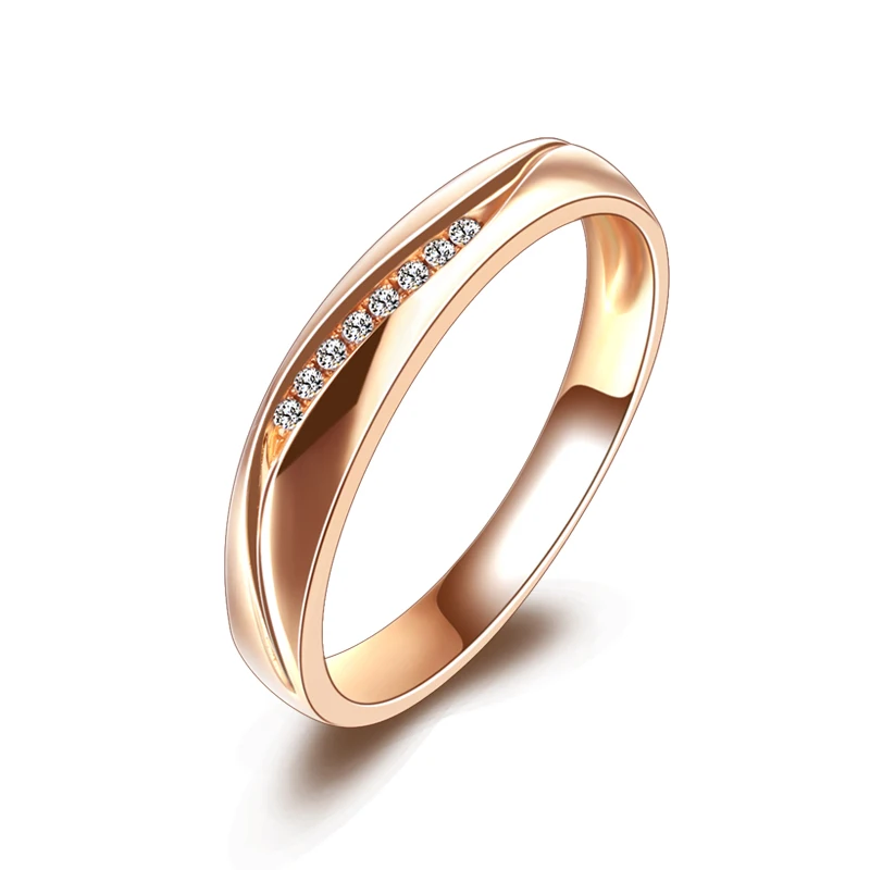 ZHJIASHUN 18K Rose Gold Ring For Couple Noble Temperament Real Diamond Wedding Engagement Rings For Women Jewelry