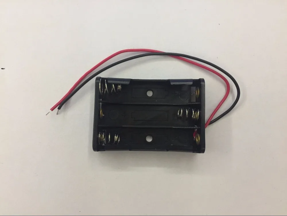 50 個 AAA 電池収納ケースプラスチックボックスホルダーと 6 ''ケーブルリード 3 × AAA バッテリーはんだ接続黒デジタル