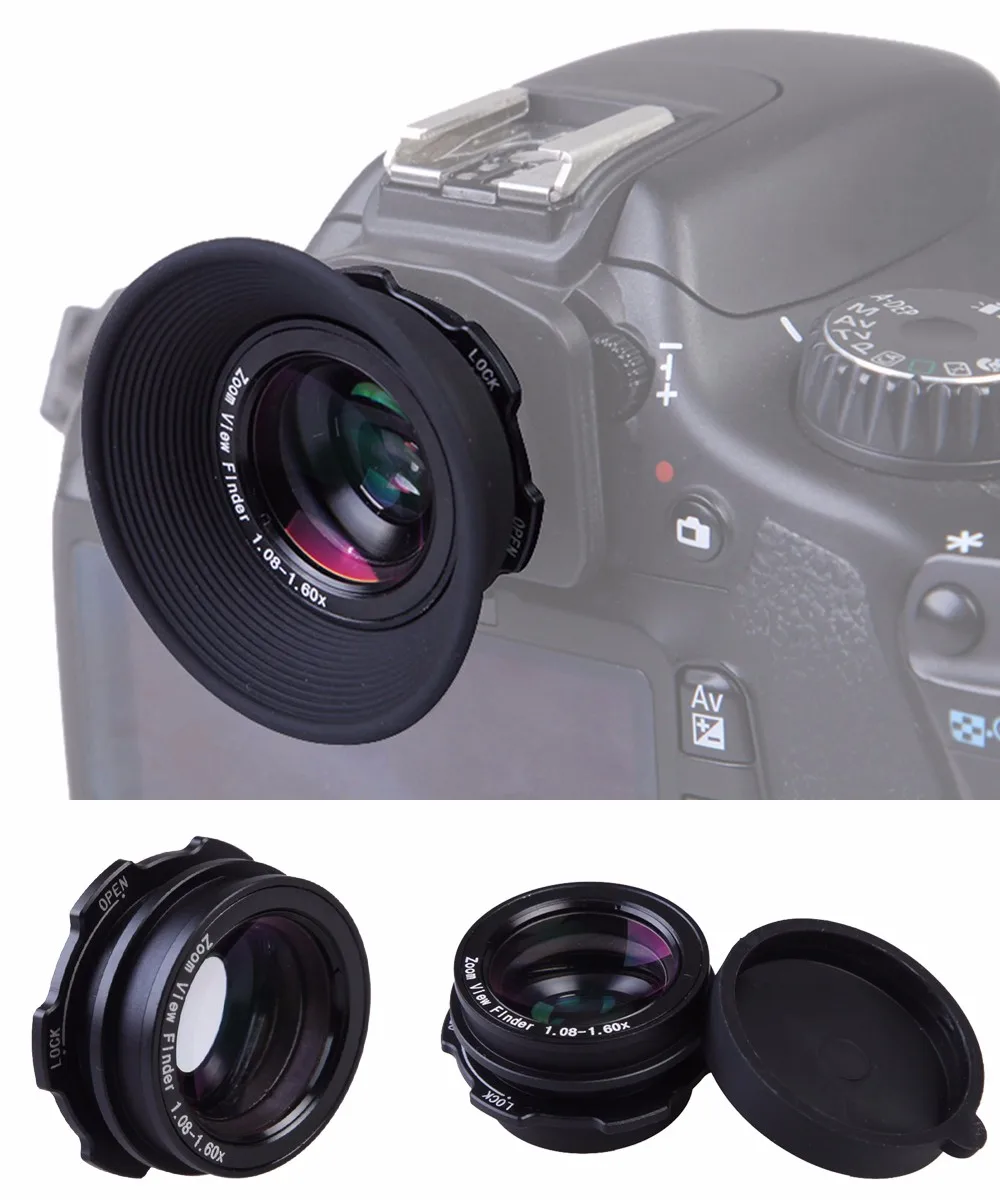DSLR 1.08x-1.60x Zoom Viewfinder Eyepiece Magnifier for Canon