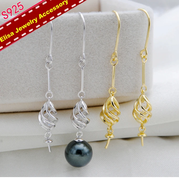 

3Pairs Women DIY Pearl Earrings Holder S925 Sterling Silver Pearl Earrings Hooks Components Women DIY Earrings Jewelry Accessory