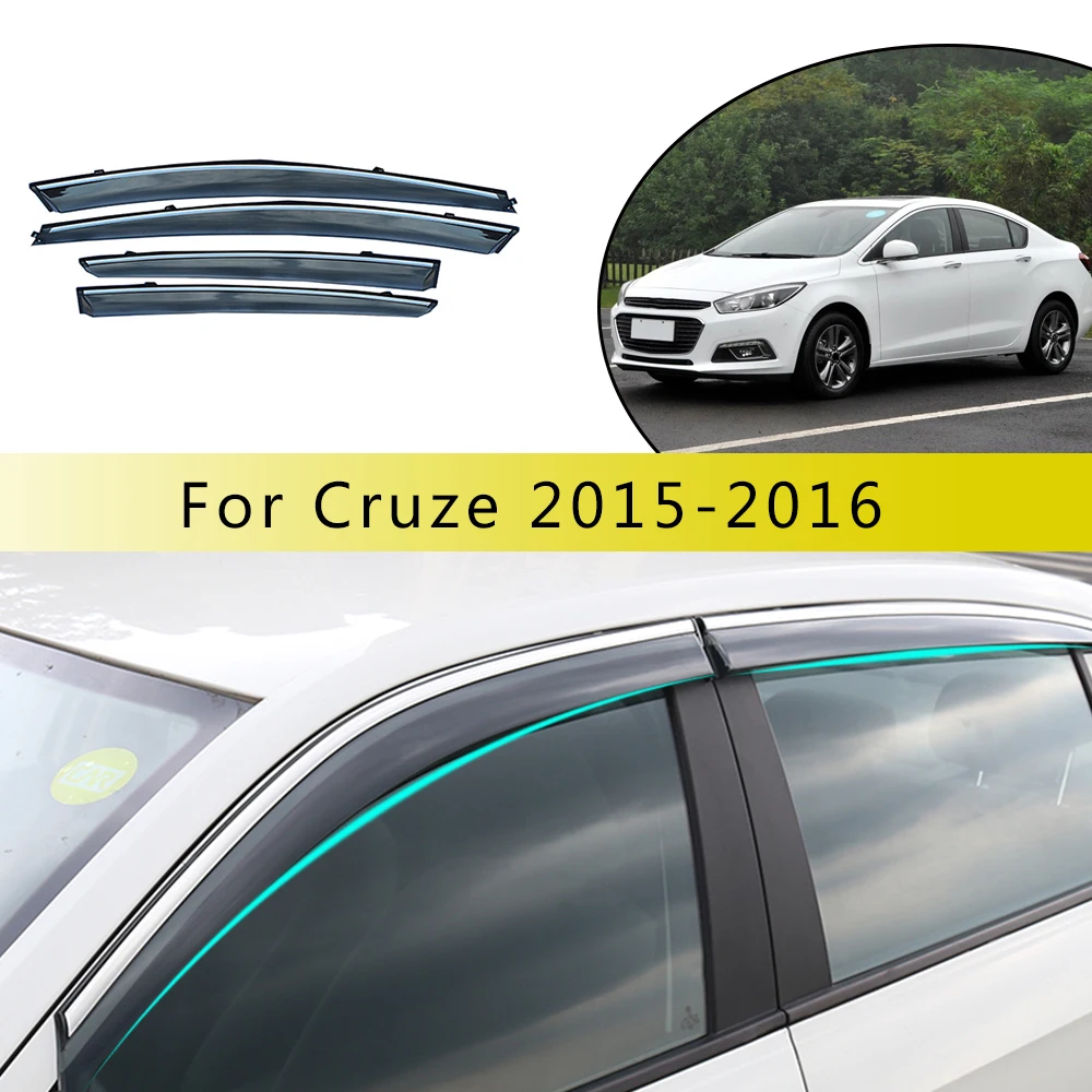 

Car Styling Smoke Window Sun Rain Visor Deflector Guard For Chevrolet Cruze Sedan 2015 2016/2017 2018 Accessories 4PCS