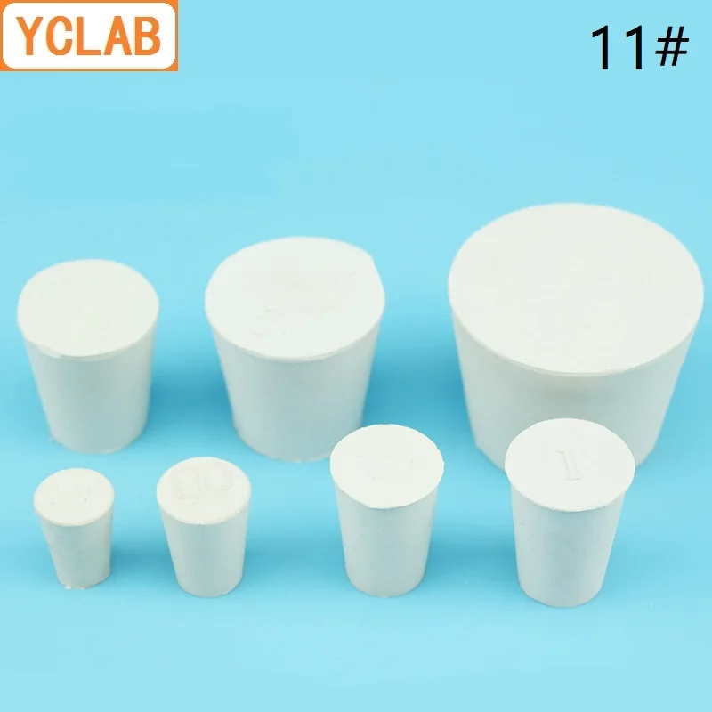 YCLAB 11# Rubber Stopper White for Glass Flask Upper Diameter 56mm * Lower Diameter 46mm Laboratory Chemistry Equipment