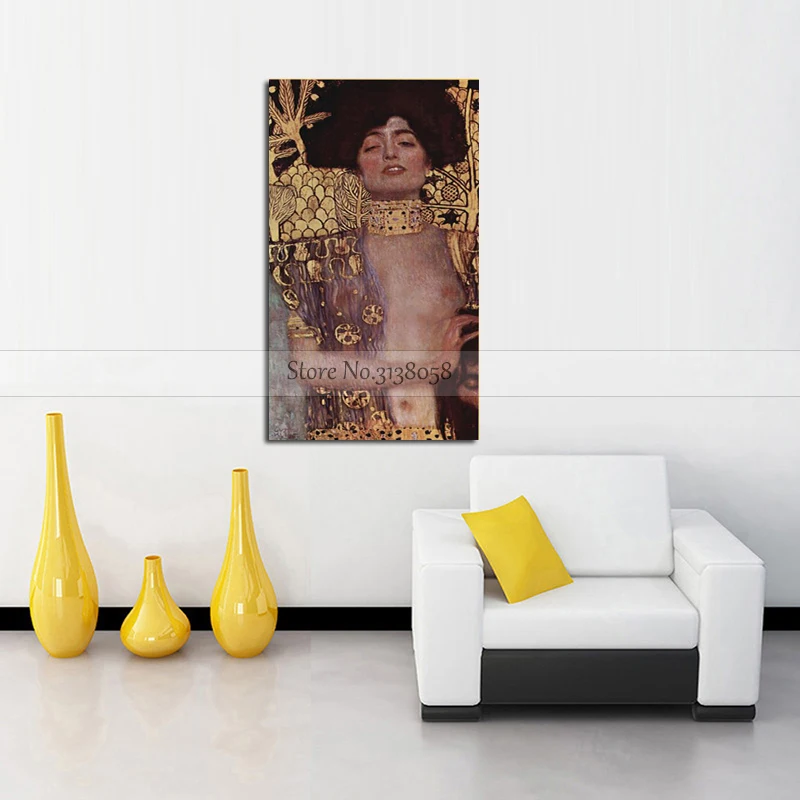 

100% Handpainted Naked Girl oil painting reproduction of Gustav Klimt modern wall art For Home Wall Decor