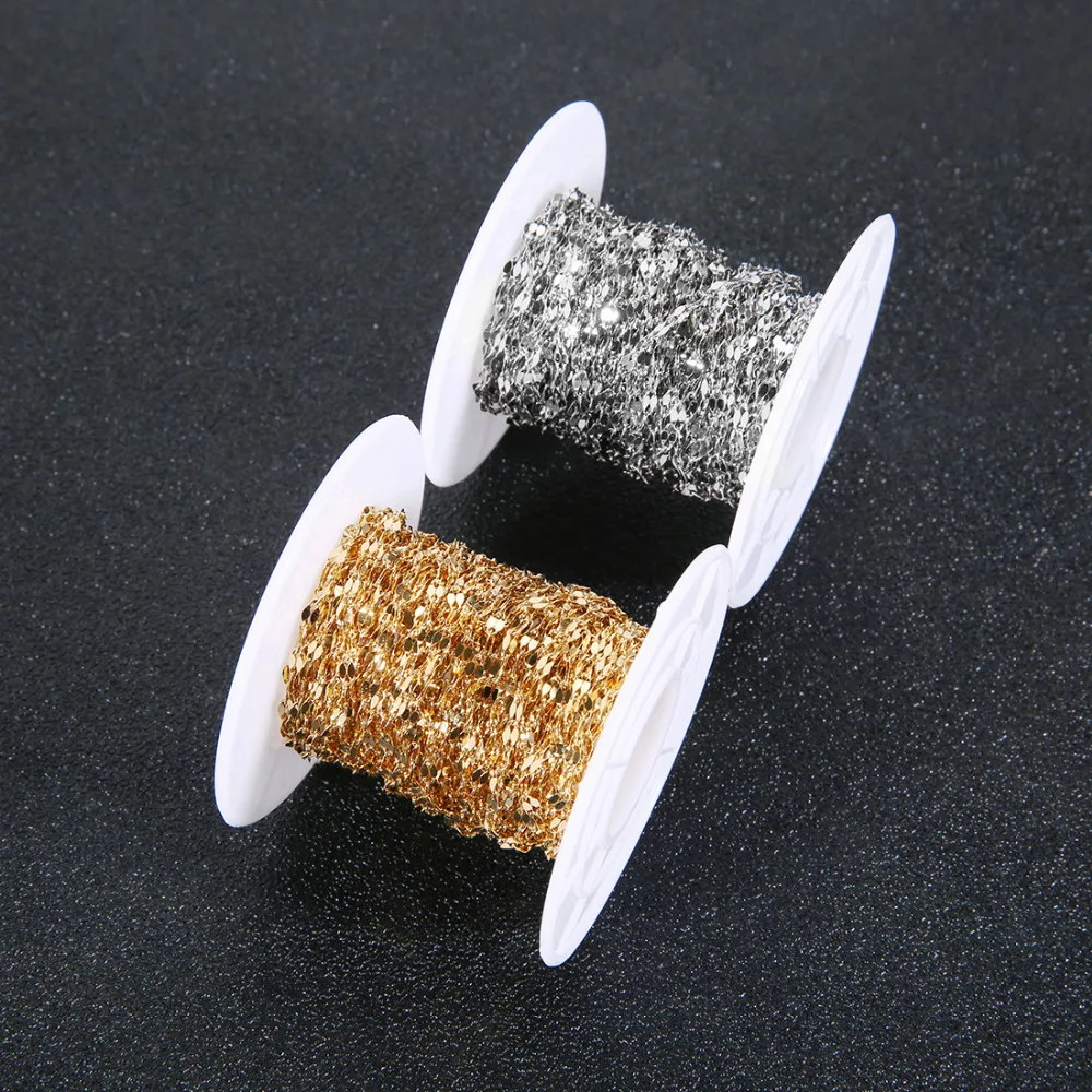 10 Yard/roll 2*4mm Gold Color Rope Chain Stainless Steel Necklace For Women Men Gold Fashion Rope Chain Jewelry Gift