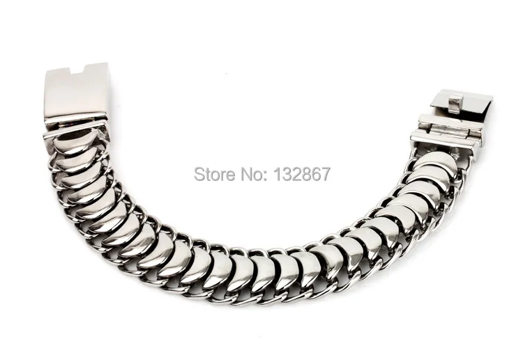 Men's Bracelet Stainless Steel Snake Bone Chain  19mm 8.66'' High Polished