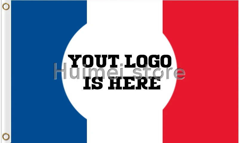 custom FRANCE flag add any sport logo or brand logo any color top design banner with 2 grommet