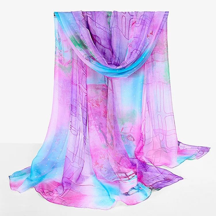 

2016 New Printing Colorful Chiffon Women Scarf Spring Echarpe Summer Shawls Beach Cover-ups Voile Wraps UV-Proof