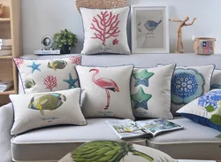 American Seaweed Starfish pillow  fish cushion Linen cushions waist throw pillows home decorative sofa cushions