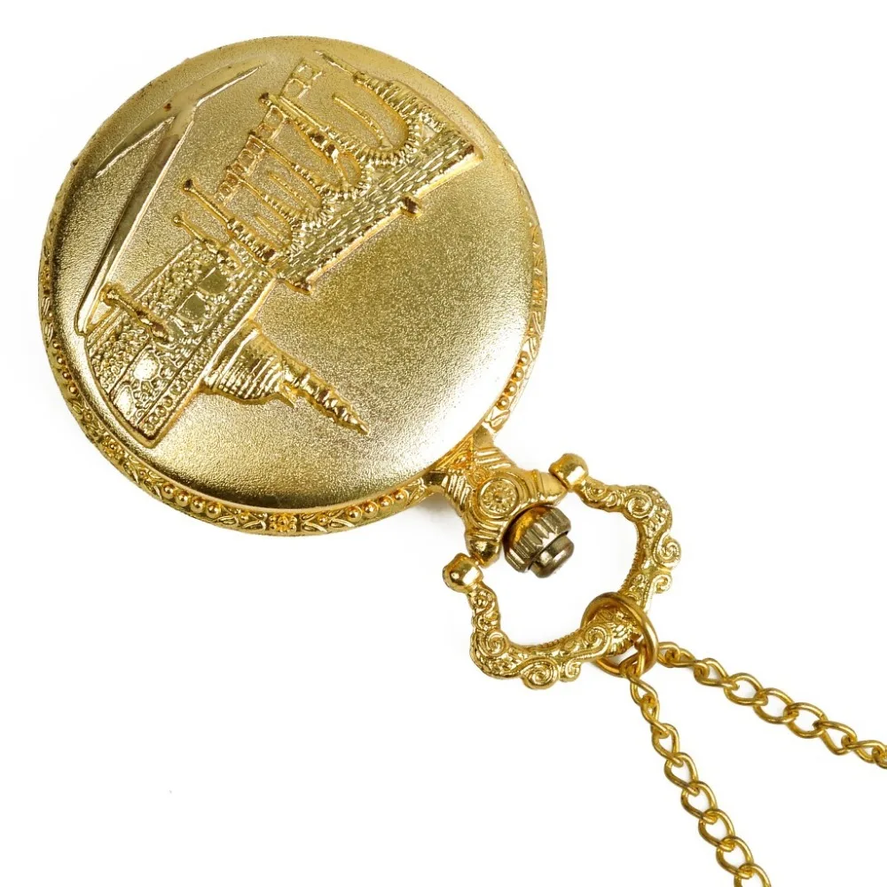 Gold Pocket Watch Antique Classic Palace Pocket Watch Royal Necklace With Chain Gift