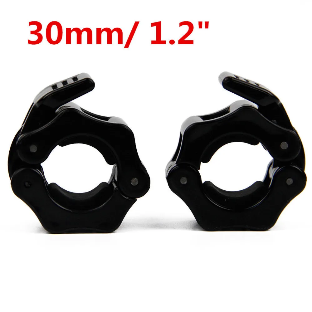 1 Pair 30mm Barbell spring Collar Bar Spring Collar Clips Dumbbell  Clamp Spinlocks Gym Fitness Crossfit  Black L00394-C