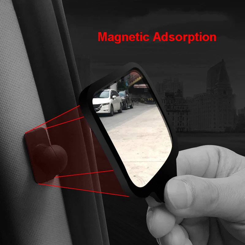 Car Rear Magnet Mirror 270 Degrees Wide Angle Magnetic Suction Rear View Mirrors Car Rear Passenger Safety Mirror 1pcs