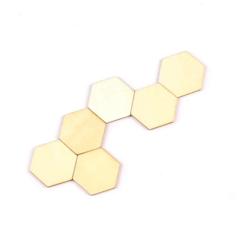 10/15/20/25/30/40/50/60/80/100mm Wooden Crafts Hexagonal Pieces Scrapbooking Crafts wood decoration for Home Decoration m2132X