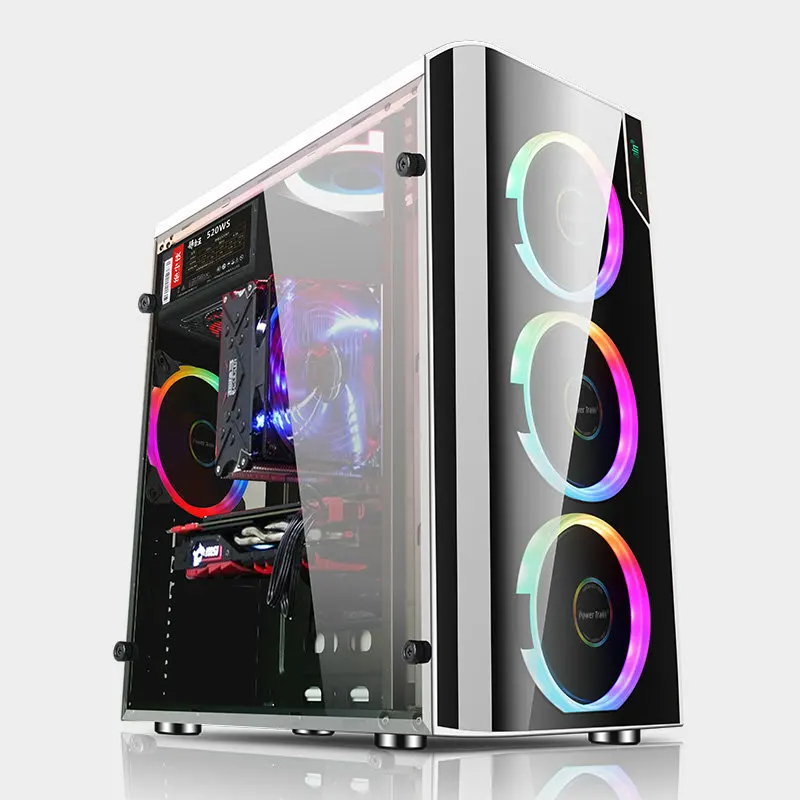 Computer Seite: Warum dieses transparente ATX-Gehäuse mit RGB-Beleuchtung und vertikaler Wasserkühlung die beste Wahl für Gamer ist