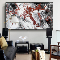 WANGART Large Abstract Wall Art Poster Canvas Print Abstract Red Black Oil Painting Wall Picture For Living Room Home Decor