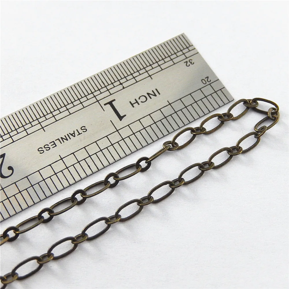 1meter Vintage Alloy Necklace Chain Statement  Bracelet Necklace Chain 6.2*3.4mm Jewelry Making Bronze Chain Accessories   01344