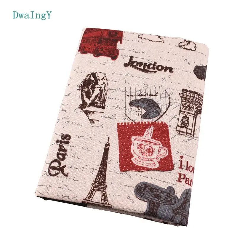 DwaIngY 5 design Printed Cotton Linen Fabric For DIY Sewing Quiltin Sofa Table ,Cloth  Furniture Cover Tissue Cushion  Material