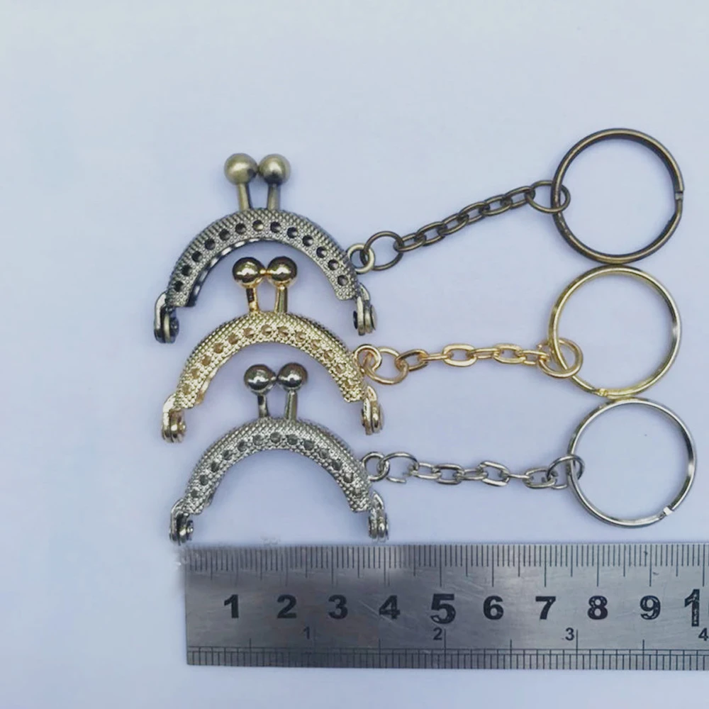 4cm mini coin bag DIY purse frame with key ring buckle bag making metal clasp 10pcs/lot