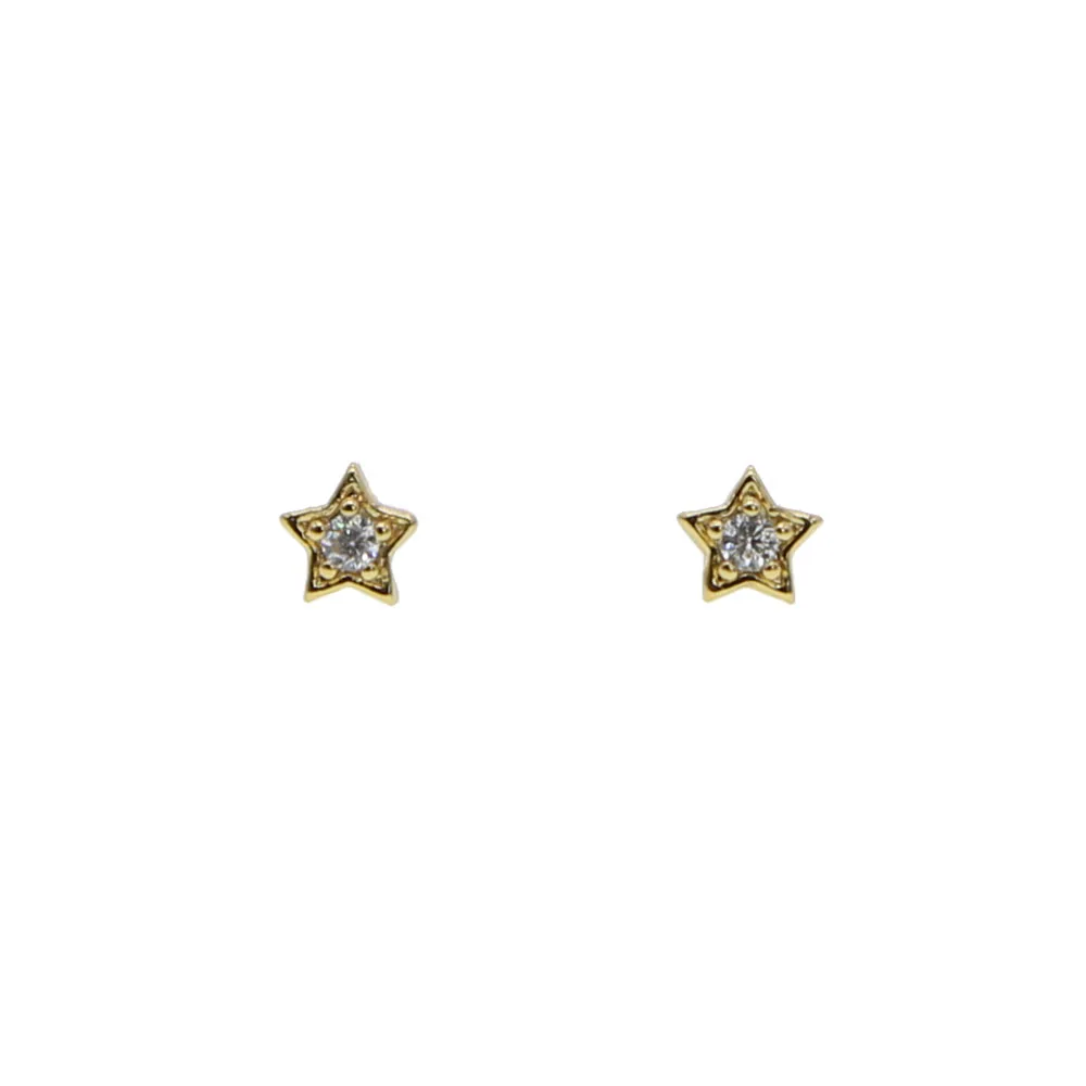 mini small the second stud piercing earring cute lovely star shaped stud gold color top quality minimal jewelry image 4