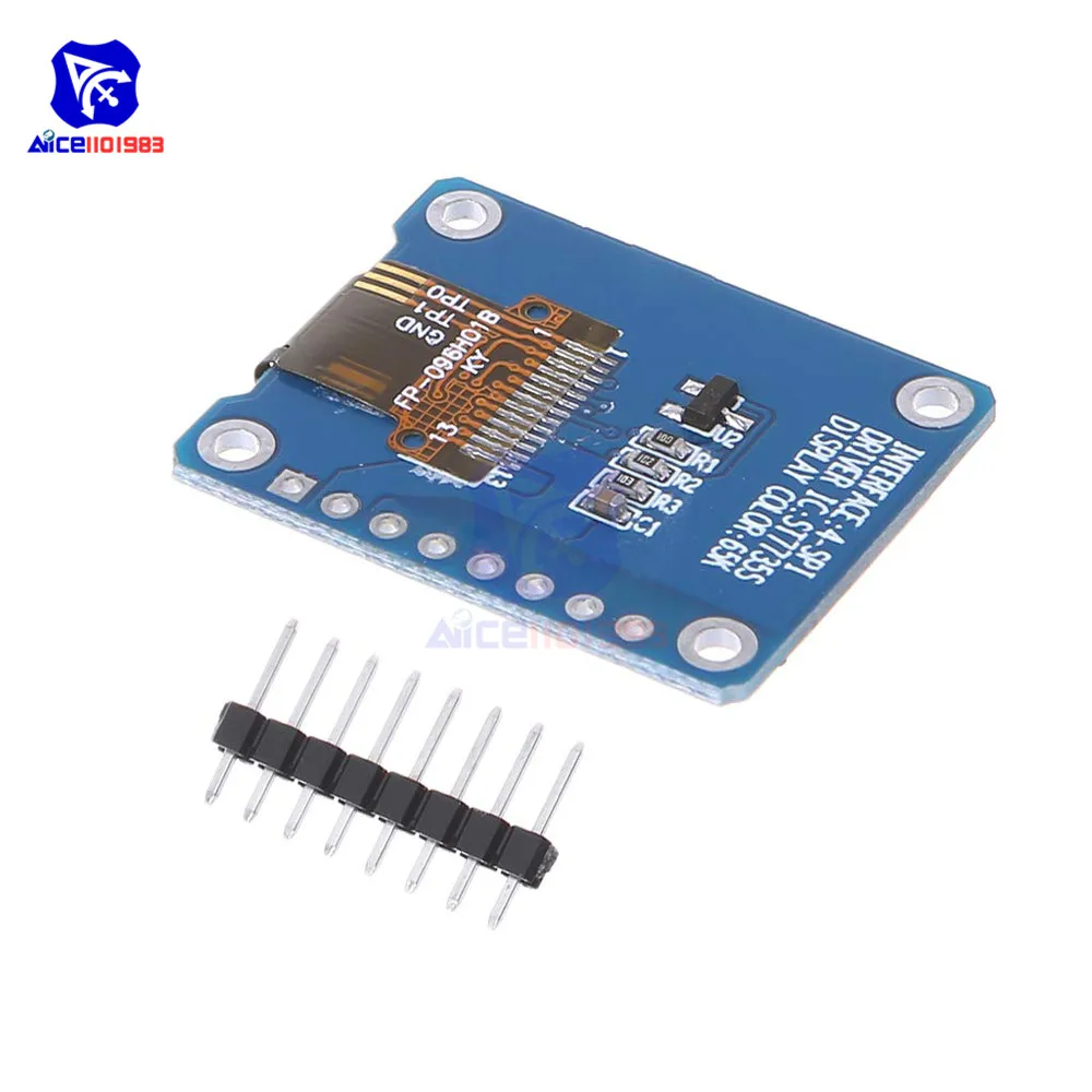 0.96 Inch 7Pin Full Color 80*160 TFT LCD IPS Screen Display Module SPI Interface ST7735 IC Driver for Arduino C51 STM32 3.3V