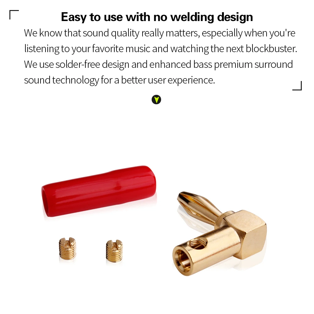 YYTCG 8Pcs Rechten Winkel 90 Grad 4mm Banana Stecker Schraube L Typ für Binding Post Verstärker Video Lautsprecher adapter Stecker – Detail 6