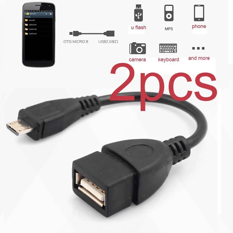 Adaptateur Micro USB OTG, 2x, femelle à mâle, pour Samsung, HTC, Smartphone, tablette, nouveau