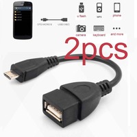 2x Micro USB OTG Cable Female to Male Adapter for Samsung HTC Smartphone Tablet new