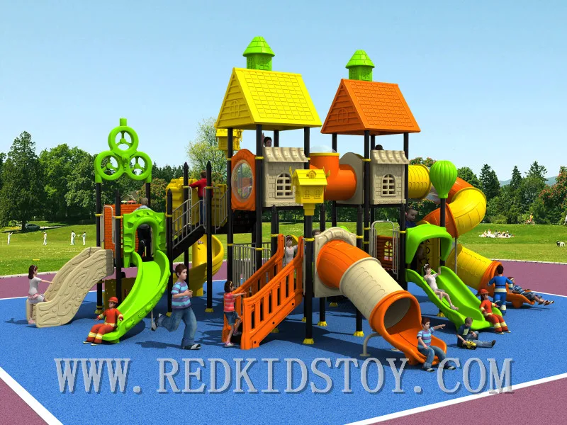 CE/TUV Approved Big Outdoor Playground HZ-6128A for Kids Nontoxic & Antirust  10.5X9.7M(LXW)