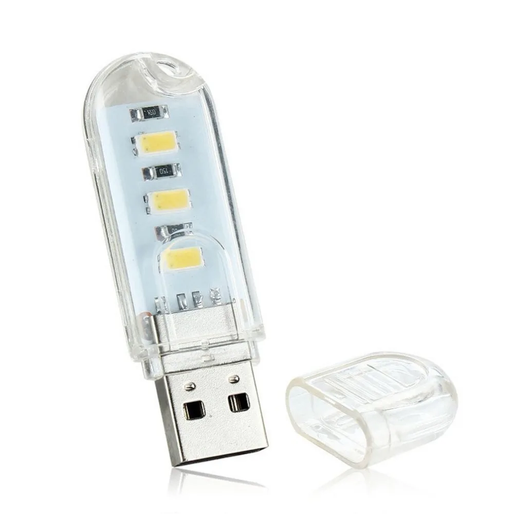 Mini 3 LED USB Night Light Pocket Lamp For PC Laptop