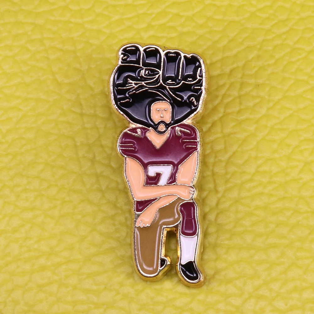 Anti Trump Colin Kaepernick equality Enamel Pin I'll Take a Knee With Kaep Badge police brutality resist Brooch