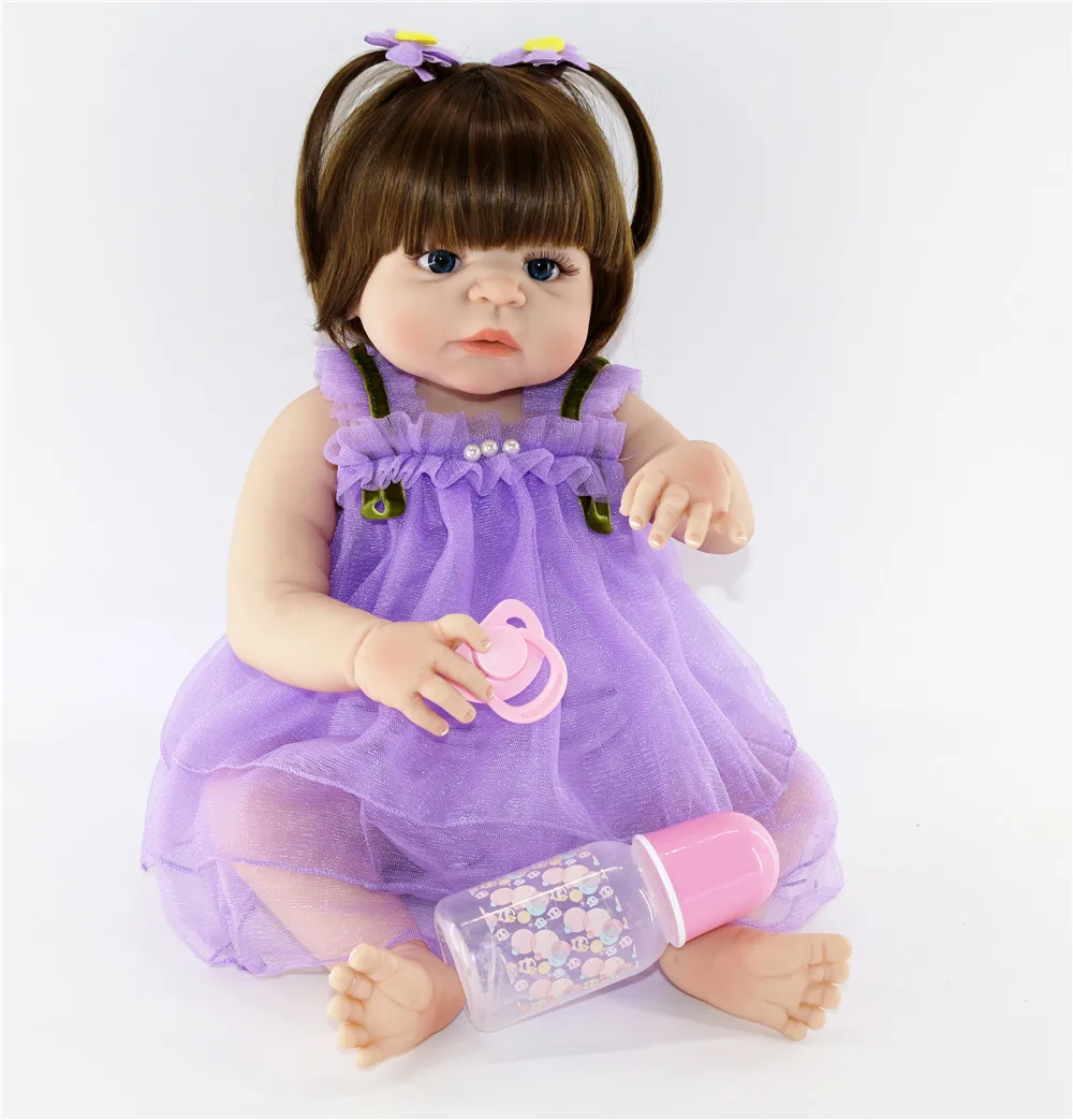 

Real 57CM Full Body silicone Girl Reborn Babies Doll Bath Toy Lifelike Newborn Princess Baby Doll Bonecas Bebes Reborn Menina