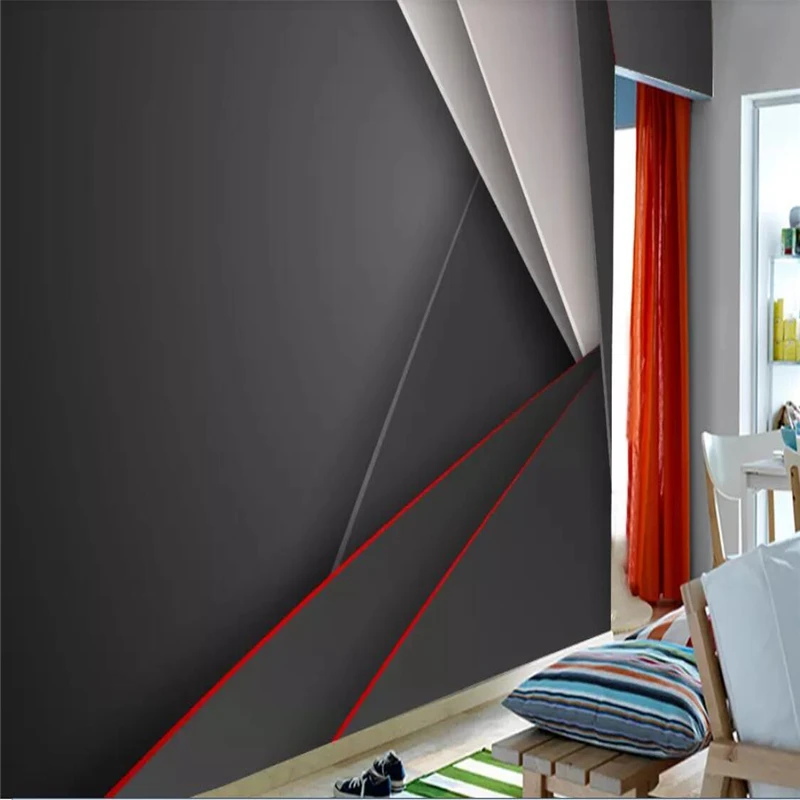 Decorative wallpaper Simple black abstract geometric background wall