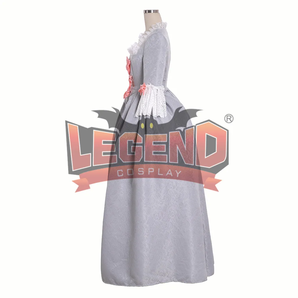 Robe de soirée Marie Antoinette Rococo grise, 18e, sur mesure