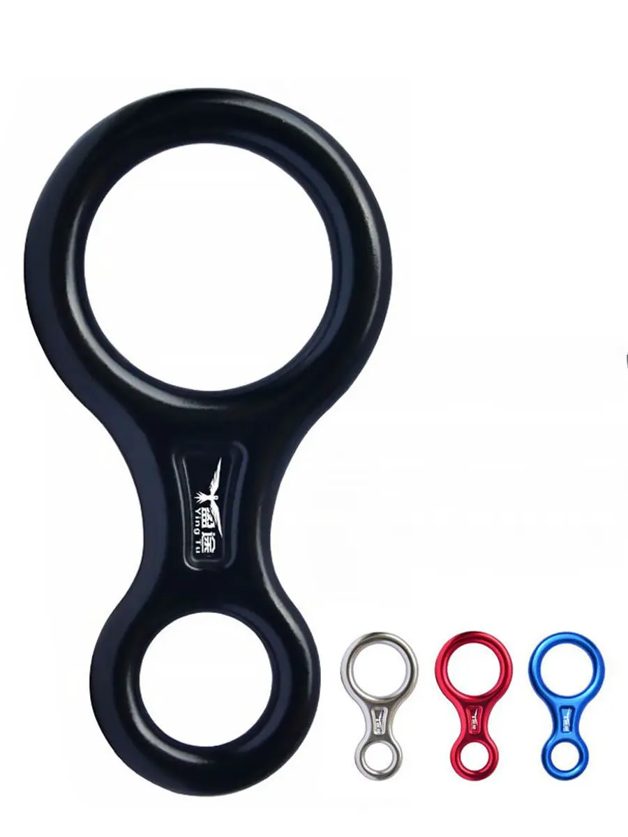 

New High Quality Colorful 8 Shape Descender 35KN Carabiners Abseiling Downhill Safety Ring For Rock Climbing Outdoors