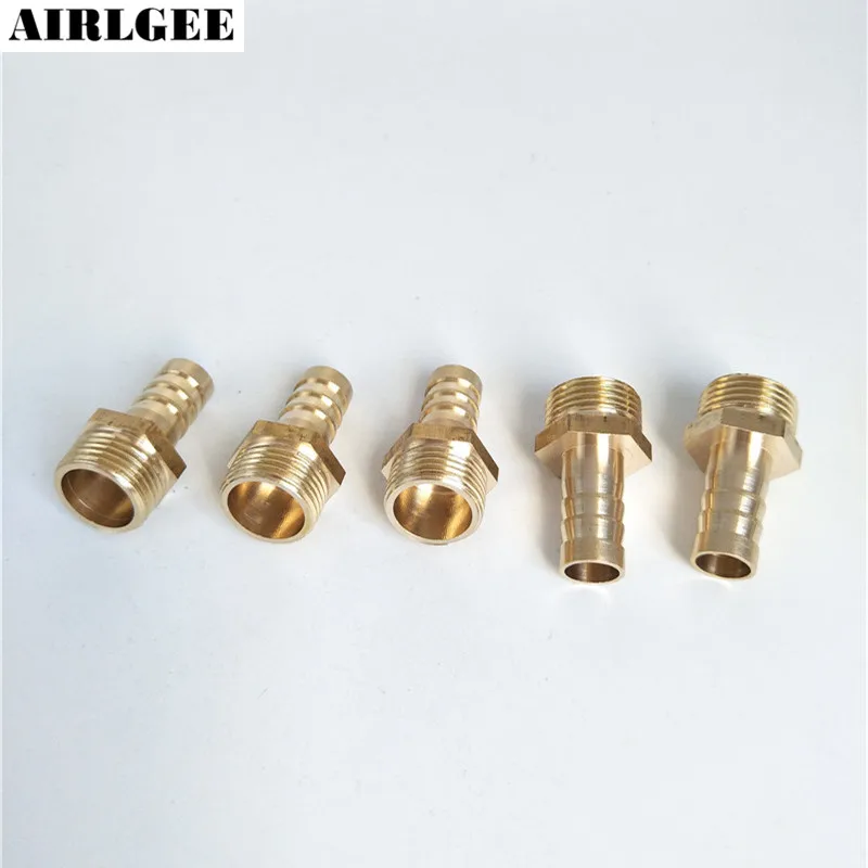 

5 Pcs 3/8"PT Male Thread to 10mm Hose Barb Brass Straight Coupling Fitting Free shipping