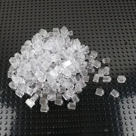 50pcs Building Blocks Transparent Clear Brick 1 x 1 DIY MOC Construction Toys for Children Bricks 3005