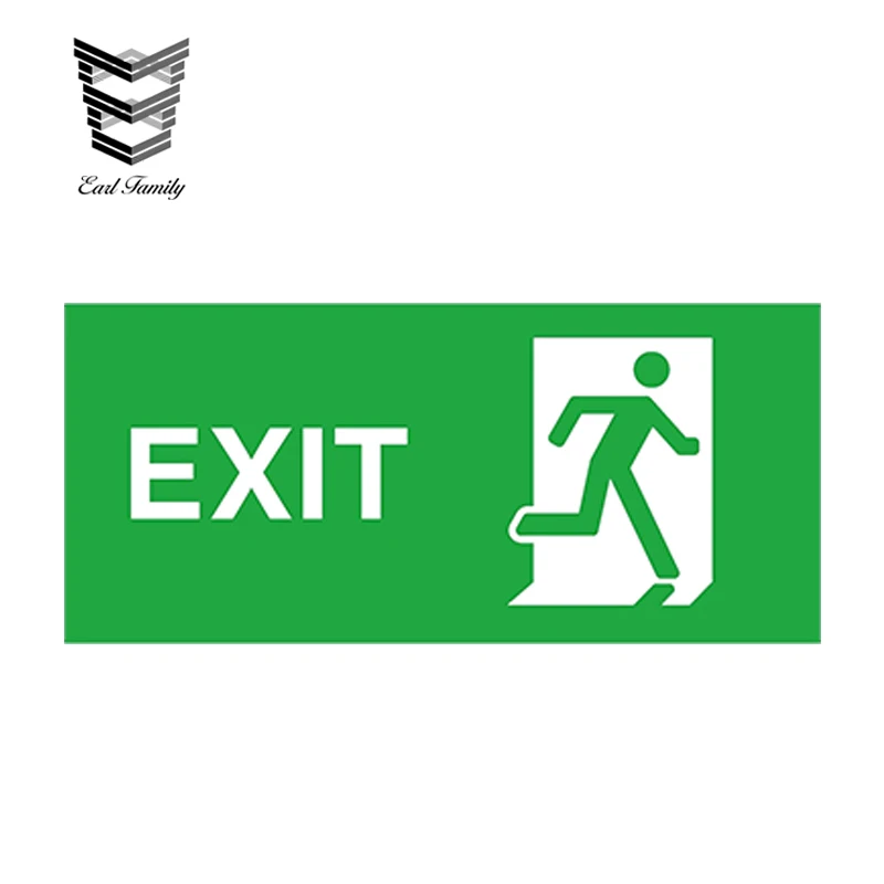 EARLFAMILY 13cm x 5.9cm EXIT Warning Decal Vinyl Car Sticker Decal for Door Stairs Home Garage Bumper Waterproof Accessories