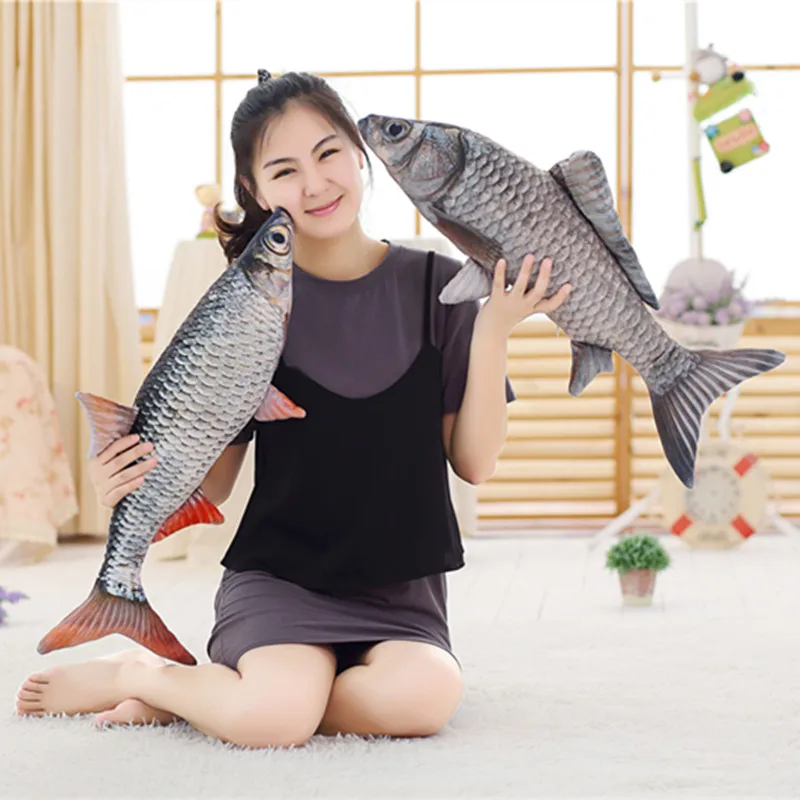 1pc 50cm Creative Simulation Crucian Fish Plush Toy Stuffed Cartoon Animal Soft Fish Pillow Dolls Kids Valentine's Gift